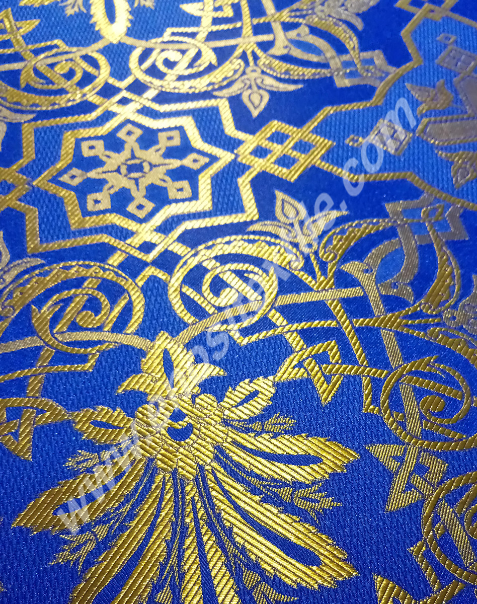 KL-021 Blue-Gold Brocade Fabrics